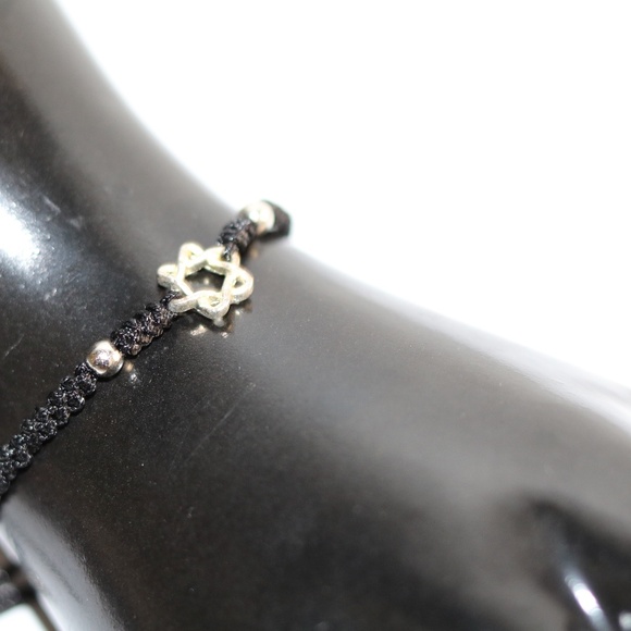Star of David men's women's 'bracelet, on black cord NEW - Picture 1 of 2